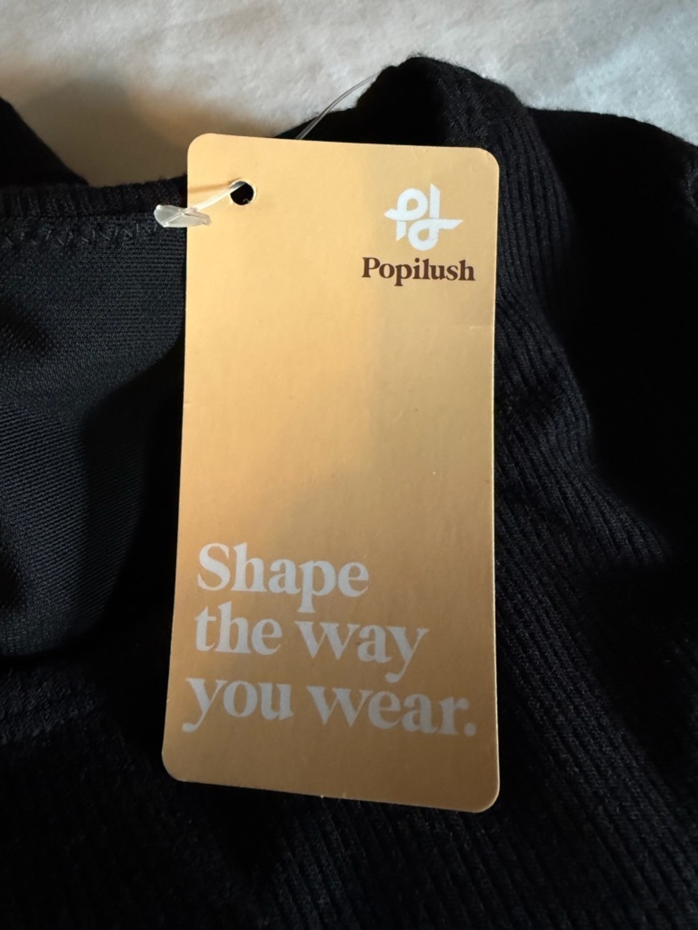 Popilush Black Ribbed Long sleeve Bodycon Dress with Built In Shapewear 3XL - Picture 6 of 10